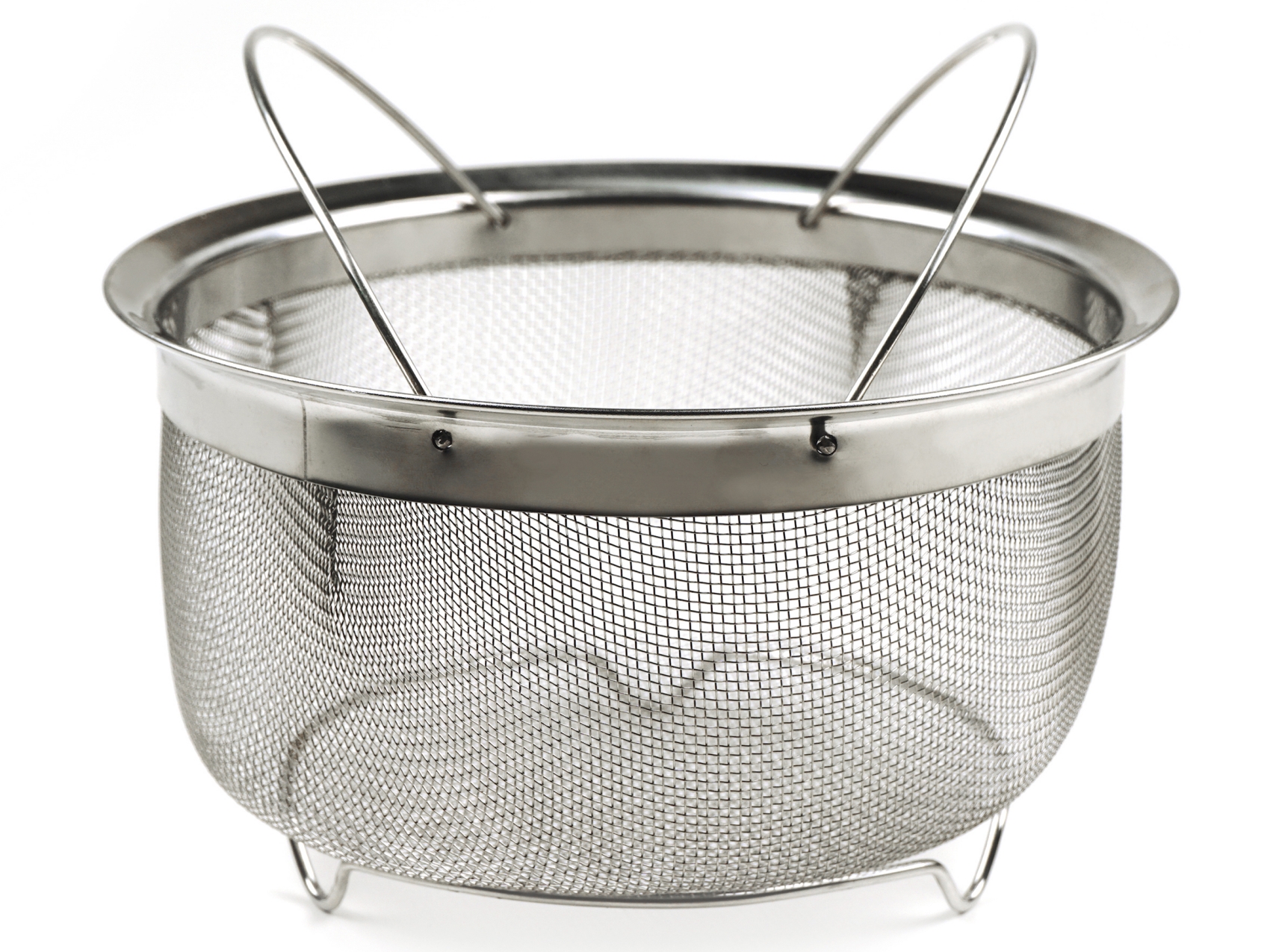 RSVP Endurance Stainless Steel Mesh Basket with Folding Handles, 3